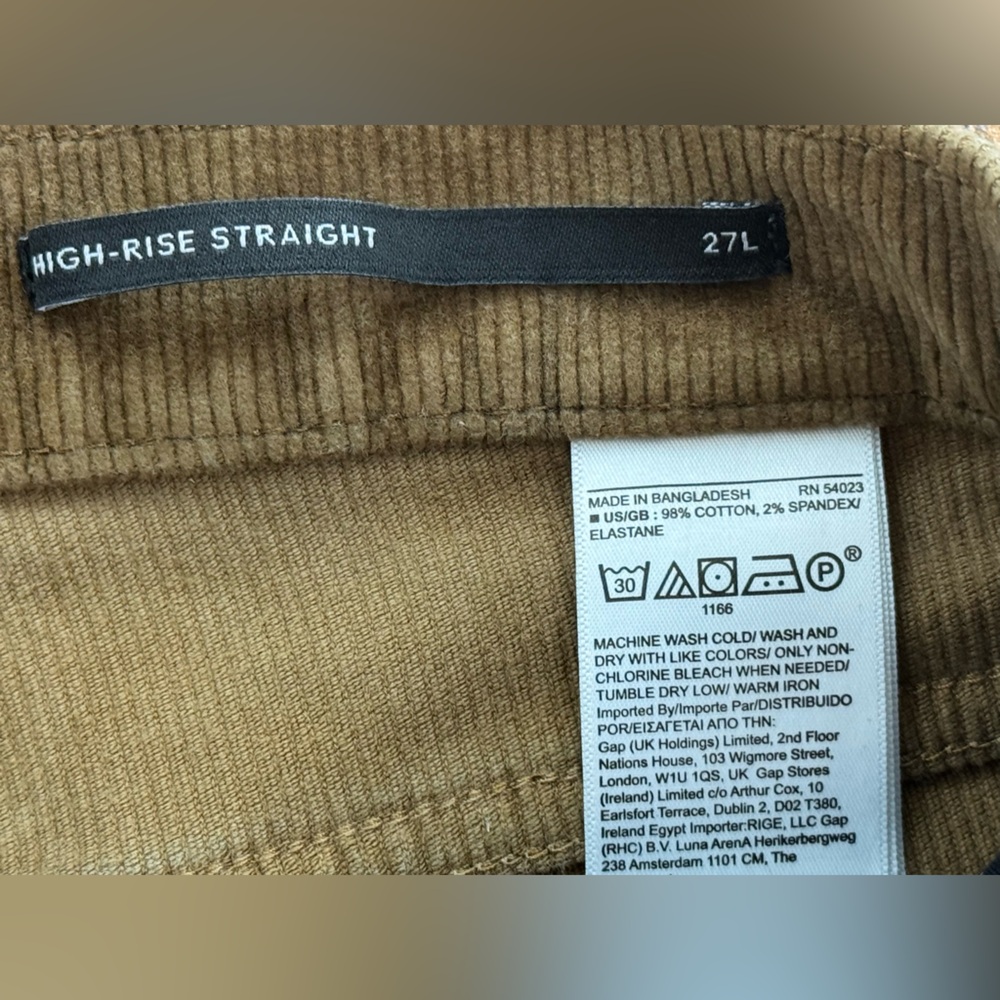Banana Republic Women's High-Rise Straight Corduroy Jeans, Size 27L (Camel) - Picture 13 of 13